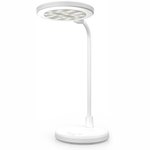 Nedis LED Bureaulamp - Dimbaar - Oplaadbaar - Aanraakfunctie - Make Up Lamp - met Spiegel - Wit