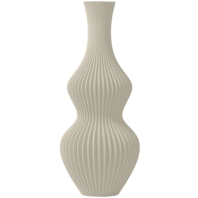 Layvo ORIEL Vaas - Crème - D11 x H25 cm - droogbloemen vaas - organische vaas - gerecycled plastic