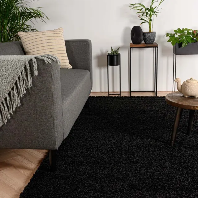 Tapeso Hoogpolige loper - Shaggy Trend zwart 80x250