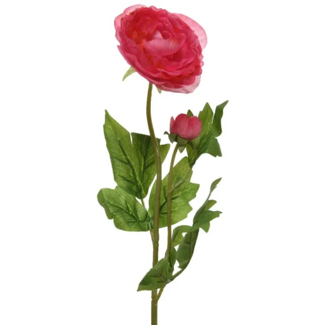 Basic Kunstbloem Ranonkel 57 cm Rood roze