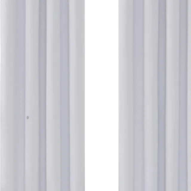 PEAM Verduisteringsgordijnen Met Ringen Kant En Klare Kerstgordijnen Voor Slaapkamer En Woonkamer 140x260cm BxH Grijs Wit Set Van 2 Gray-white