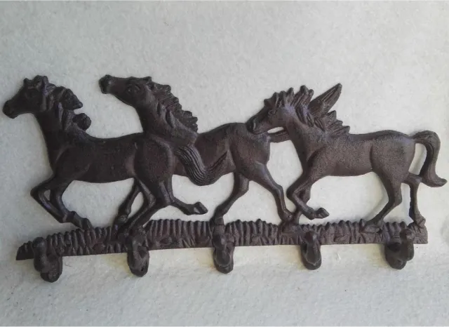 MadDeco gietijzer - kapstok - 3 paarden zie afbeelding