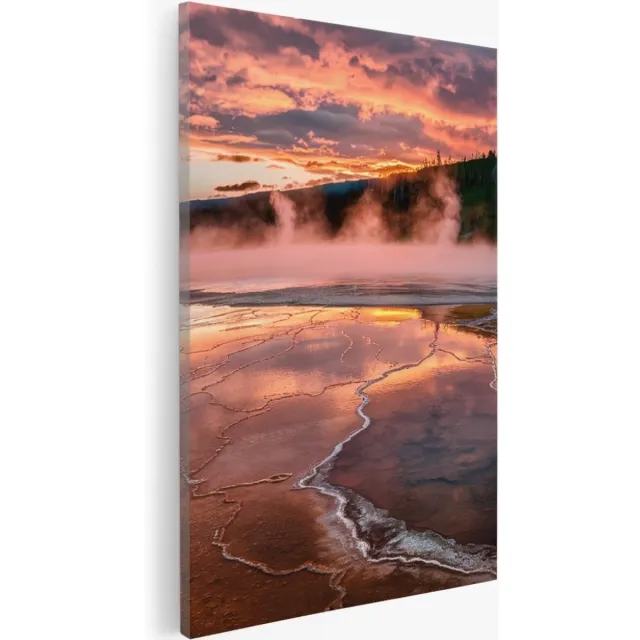 Saammp Canvas Schilderij - Natuur - Zonsondergang- 75x100 - Foto op canvas - Wanddecoratie - Muurdecoratie Woonkamer - Slaapkamer decoratie - Canvas Print Multicolor