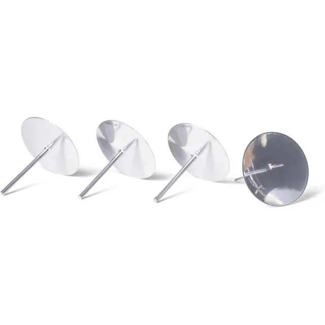 Novaliv 4x kaarsenhouder met spike 7,5 cm zilveren kaarsenplaat om kaarsenhouder Adventskrans Adventskaarshouder ronde kaarsenpin Kerstkrans kaarsenhouder Adventskrans decoratie kaarsentuit metaal