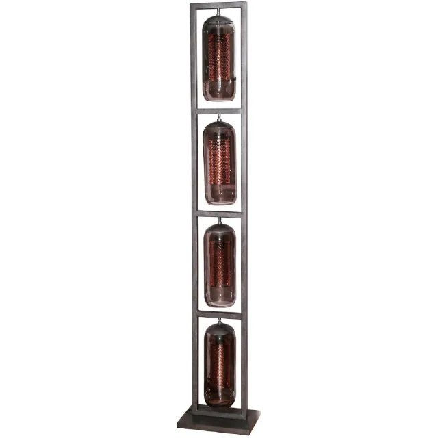 Nest of Nora Vloerlamp Soma - 4-lichts rookglas mesh - Modern - Zwart Donkergrijs