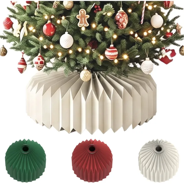 Arvioo Kerstboomkraag‑papier‑wit‑60cm‑opvouwbaar‑honingraat