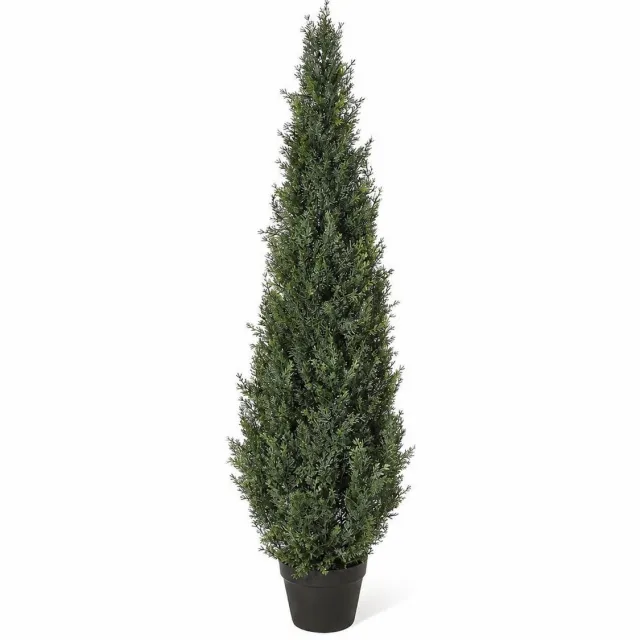 Triumpunpre 90cm UV-bestendige kunstceder/cypres topiary boom in pot – levensechte kunstgroenblijvende plant, onderhoudsvrij en geen water geven nodig, binnen- en buitendecoratie voor voordeur, entree, terras en tuin