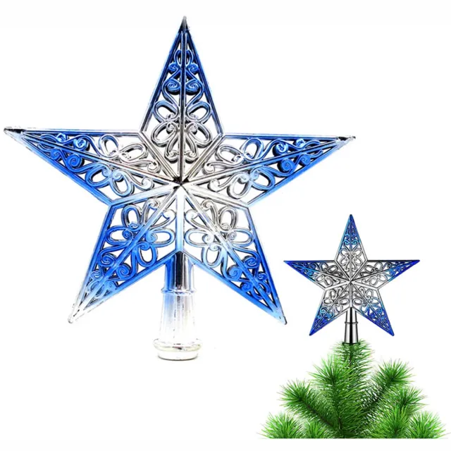 Mrilary Kerstster, kerstboomversiering - Voor decoratie in boomtoppen, tijdens feestdagen, thuis, op kantoor en in restaurants - kunststof - 20cm Blauw
