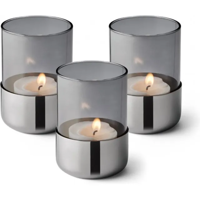 Philippi Set Corry theelichthouders 3 stuks - Waxinelichthouders - Inox - Modern