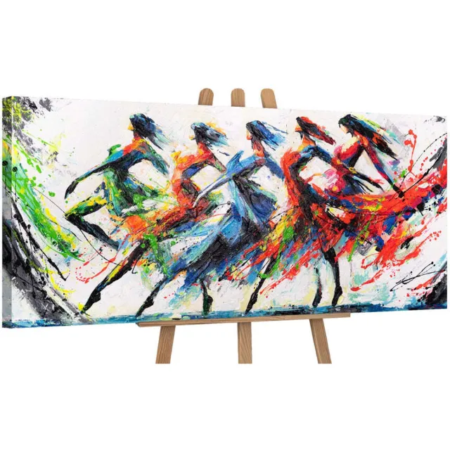 YS Schilderij "Colorful Grace" - Handgeschilderd canvas schilderij - Wanddecoratie Moderne kunst - Neutraal - Kunst - Muurdecoratie woonkamer - Slaapkamer decoratie - Kamer accessoires - Abstracte schilderijen kunst - schilderij canvas Modern 115x50