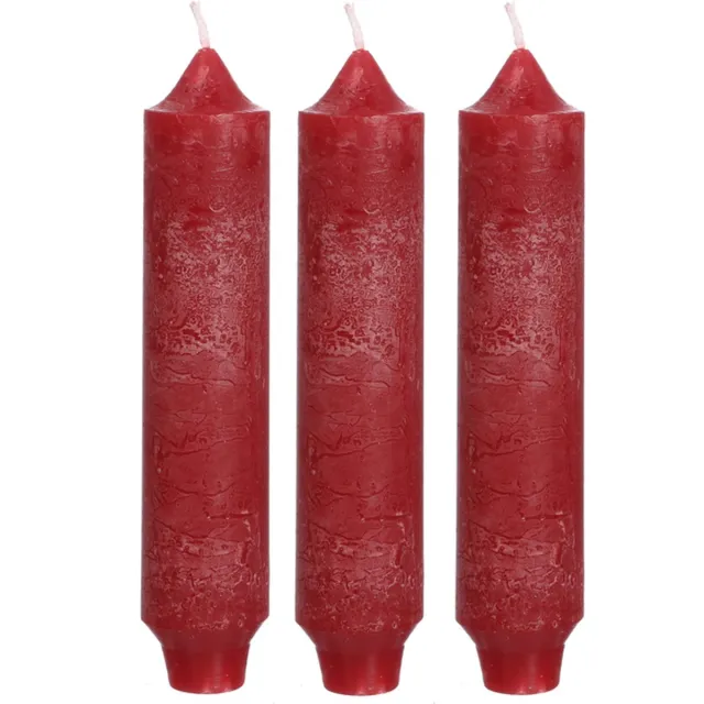 Hortus Palermo kaarsen set 3 stuks dia. 3.5 x H 17 cm rood Hortus