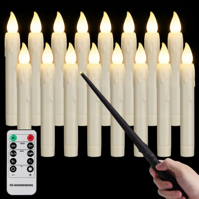 Mmp Zwevende Kaarsen - Floating Candles - Hangende Kaarsen - 16pcs Magische Hangkaarsen - 20x20x170cm - Wit