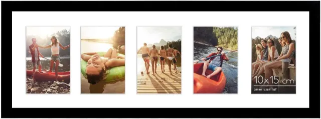 Famanu Collage fotolijst 20x61cm zwart geschikt voor 5 foto's 10x15cm