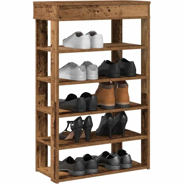 vidaXL Schoenenrek 60x30x98 cm bewerkt hout oud houtkleurig Bruin