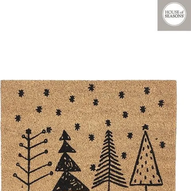 House of Seasons Deurmat kerst Kerstboom - L60 x B40 cm - Bruin