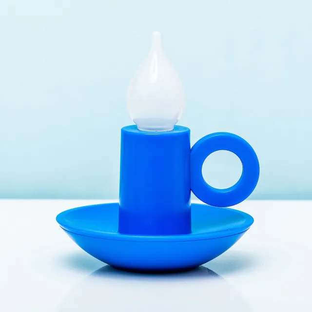 Bitten design Oplaadbaar Kandelaar Lampje - Blauw