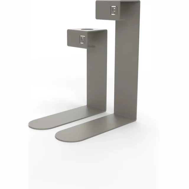 Steellish Kandelaar Mino | Licht Grijs | Elegant | Industrieel | Kaarsenhouder | Modern | Mix en Match | Metaal | 2 stuks