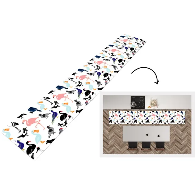 KitchenYeah Keukenloper - Keukenmat - Patronen - Vogel - Flamingo - Keuken vloerkleed