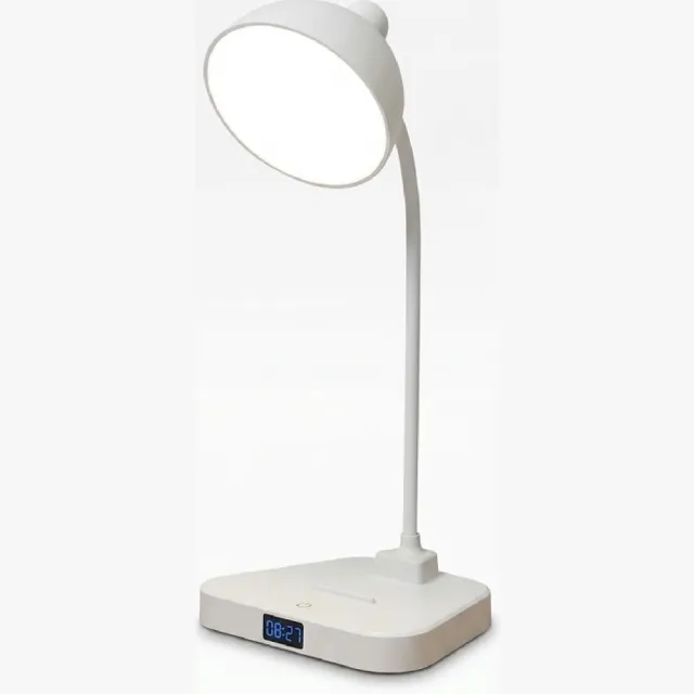 Nordiux Oplaadbare LED Bureaulamp - Draadloos - Flexibele Arm - Ronde Lampkop - Dimbaar - 3 Lichtkleuren - USB Accu - Wit