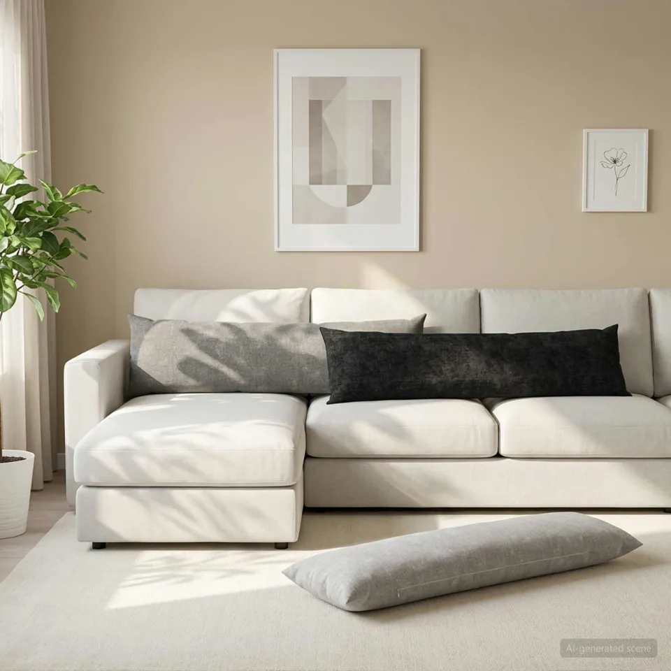 vidaXL Dekenkussen - 2 - st - HEERLEN - Lichtgrijs - 40 - x - 145 - cm - Chenille - Stof, foto 2