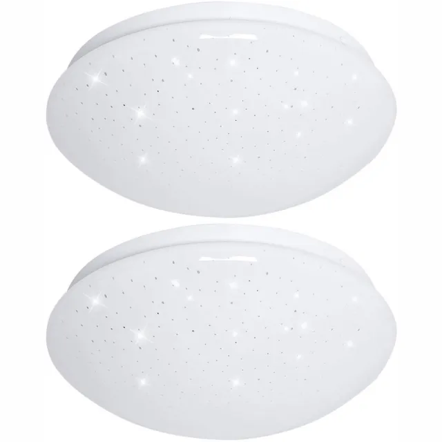 V-TAC LED plafondlamp Plafondlamp Woonkamerlamp Eetkamerlamp Slaapkamerlamp Sterrenhemel effect, metaal kunststof wit, 8W 560Lm 4000K neutraal wit, D 21,5 cm, set van 2