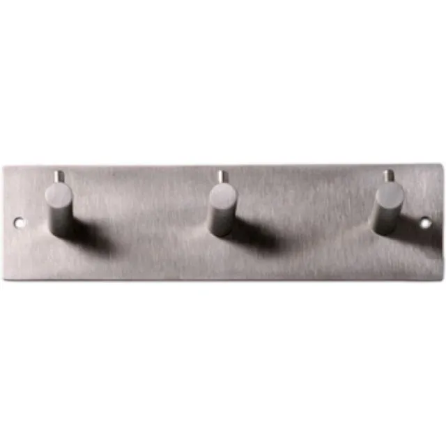 Siro Kapstok - 3 ophang haken - RVS - zilver - 19 x 5 cm - wandkapstok - voor hal of badkamer