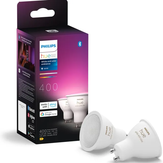 Philips Hue Spot - wit en gekleurd licht - 2 pack - GU10