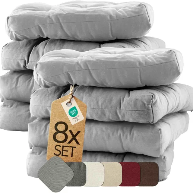 etérea Himmlische Qualität etérea Heidi Zitkussen Stoelkussen - Seat Cushion 8 Stuk - 42x42 cm - Grijs
