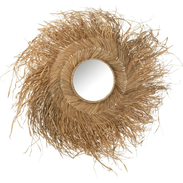 J-Line spiegel Rond - gras - naturel - Ø 90 cm