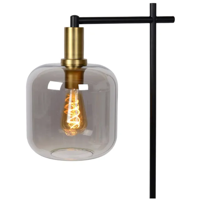 Lucide JOANET - Vloerlamp - 1xE27 - Fumé Fumé, Zwart