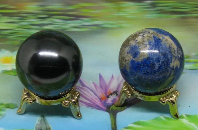 Alphasur Shungiet harmoniser bollen met lapis lazuli 50 mm blauw