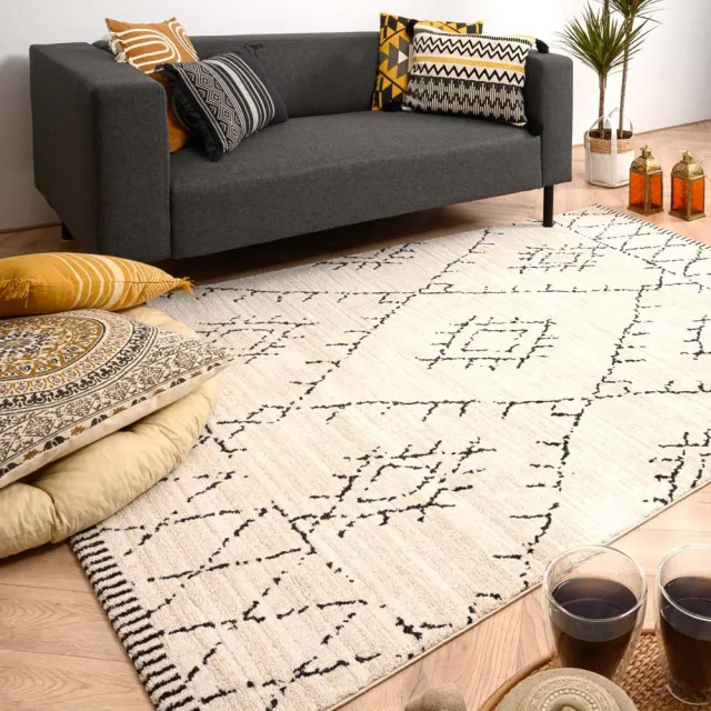 Boho&me Berber vloerkleed - Beni Ouarain Sufian crème/zwart 160x230