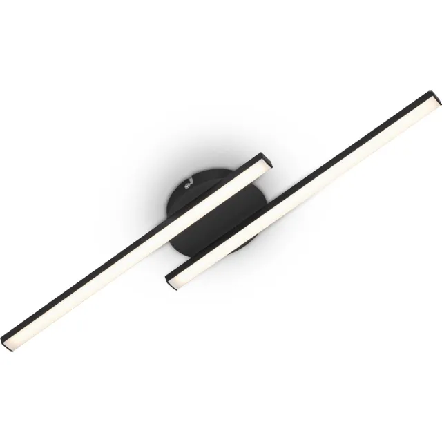 B.K.Licht BRILONER - LED Plafondlamp - zwart - warm wit licht - 3.000K - 960Lm - 12 W