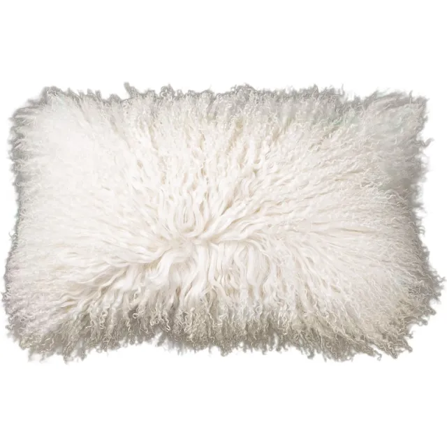 Van Buren Sinds 1861 Van Buren - Tibetaans schapenvacht kussen - Offwhite 30x50cm - 100% echt schapenvacht