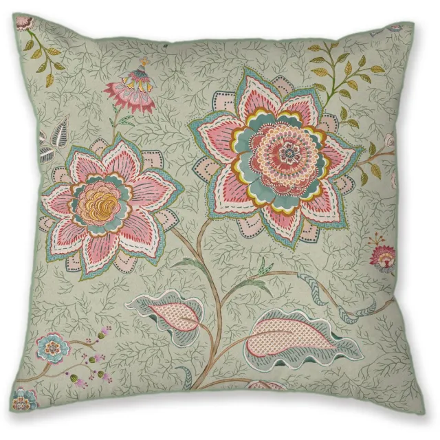 Pip Studio Mumbai Morning Square Cushion Sierkussen - 53 x 53 cm cm - Licht groen