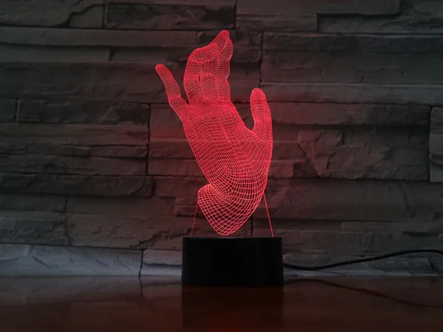 MC Living 3D Led Lamp Met Gravering - RGB 7 Kleuren - Hand