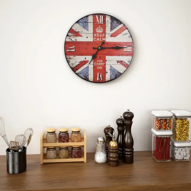 vidaXL Wandklok vintage stijl 30 cm UK meerkleurig, foto 2