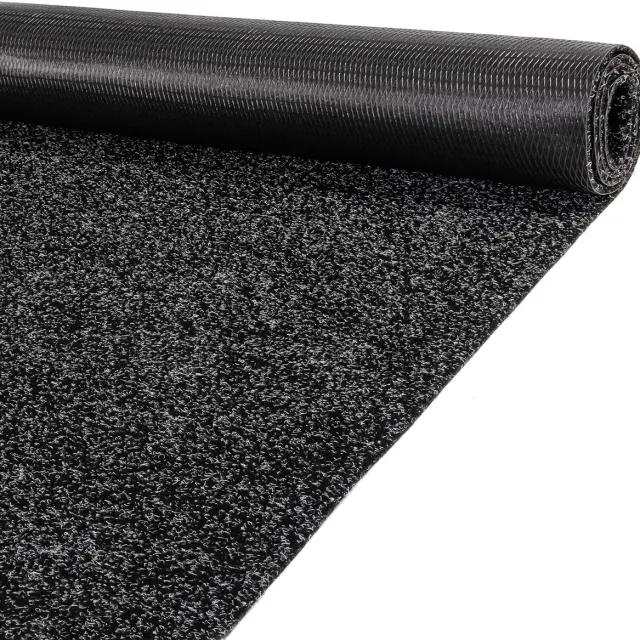 ANRO Loper Zwart 180x100cm – Schoonloopmat Gangloper Antislip Wasbaar Vuilvangmat Op Antraciet