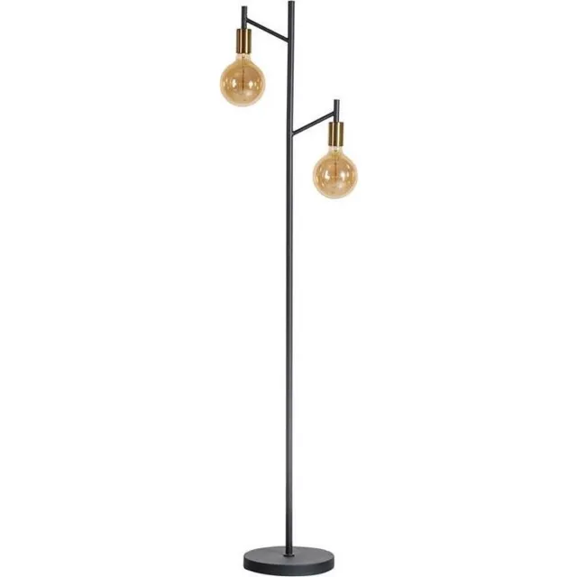 Expo Trading ETH expo Tree vloerlamp - staande lamp - 2xE27 - Zwart / goud Koper,Zwart