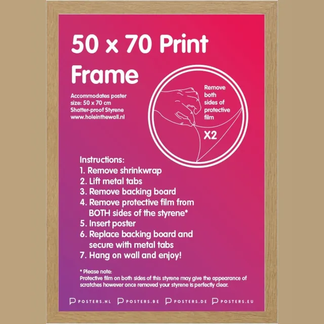 Posters.nl Fotolijst 50x70cm Eiken MDF