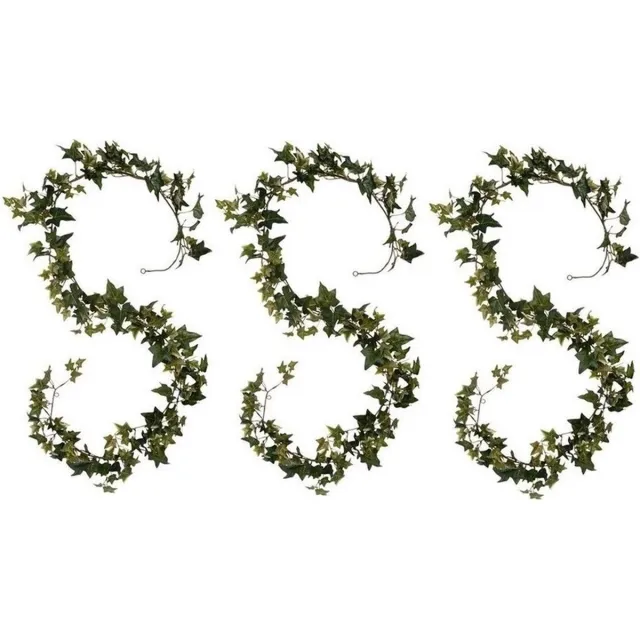 Mica Decorations klimop Hedera - 3x - hangplant/slinger - 180 cm - groen - Kunstplanten decoratie