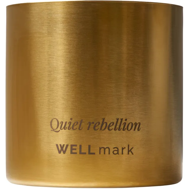 Wellmark geurkaars 1300gr quiet rebellion burgundy - leeg = dubbelwandige flessenkoeler Goud