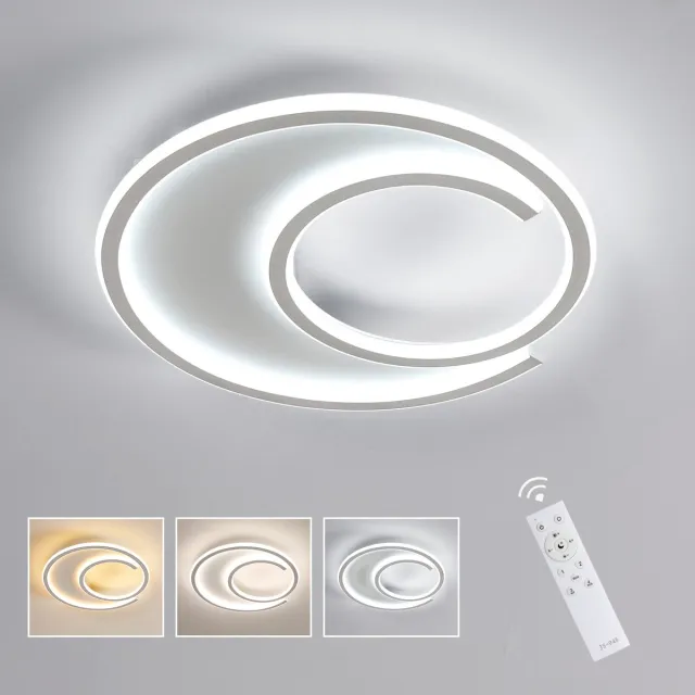 Haobosic Moderne minimalistische witte plafondlamp 43x43x5cm dimbaar 220V