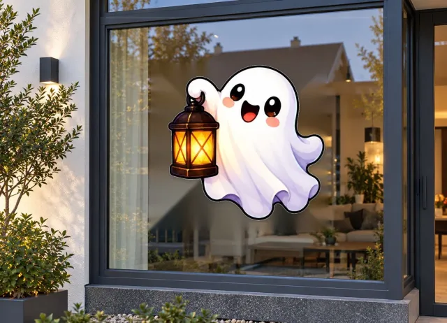 De Stickerman Halloween Raamsticker 30cm Breed Herbruikbaar Weerbestendig (KV10) multi