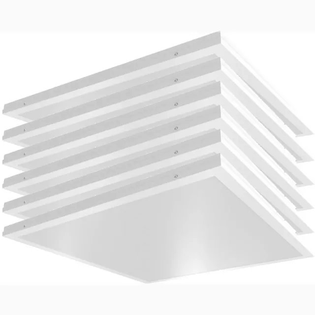 V-TAC Inbouwpaneel plat Inbouwspot LED vierkant LED plafondlamp wit, aluminium, 36W 4320lm daglicht wit, LxBxH 59,5x59,5x3,3 cm, set van 6