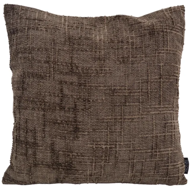 NOVÉE Chenille Stripe Bruin Kussenhoes | 45 x 45 cm | Polyester