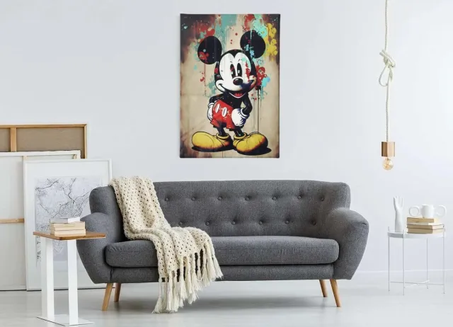 Trendex Global Canvas Schilderij - Pop Art - Cartoon Karakter - Graffiti - 60x40 cm Kleurrijk