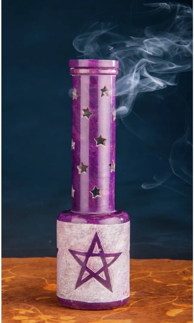 BERK Wierookhouder speksteen pentagram Zwart