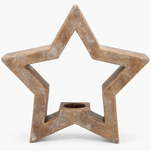 Daan-Kromhout Ster Kandelaar Robuust Beton - Brons - H 24 cm
