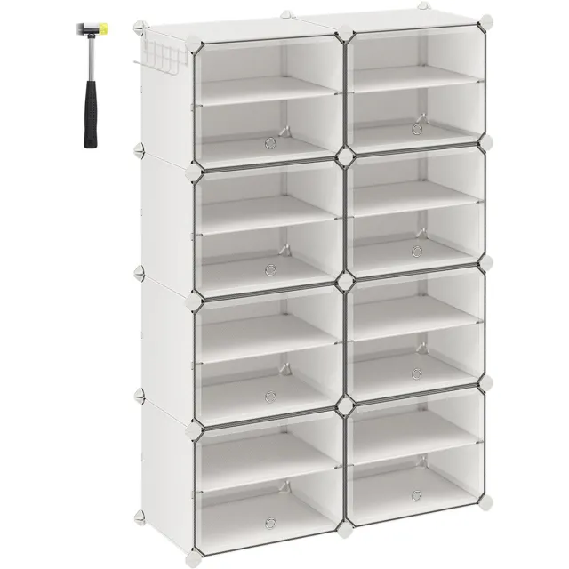 MAZAZU Schoenenrek - Schoenenbox - 8 Stuks - Wit - 30x40x30